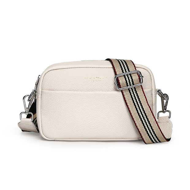Fashion Simple Shoulder Messenger Bag Top Layer Cowhide Small Square Bag - Pretty women dresses