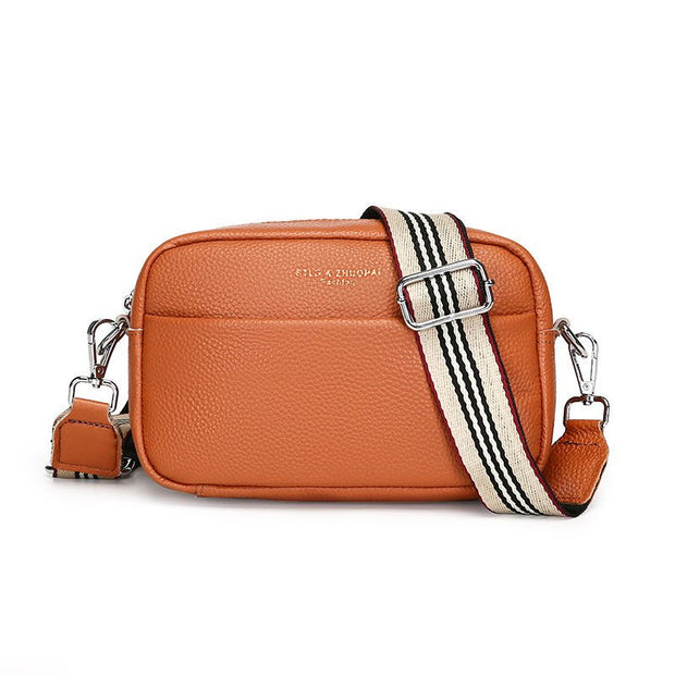 Fashion Simple Shoulder Messenger Bag Top Layer Cowhide Small Square Bag - Pretty women dresses