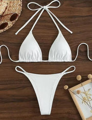 Women's Sexy Small Rib Bikini Tie Bikini Set Two Piece Swimsuit Beach Wear - Pretty women dresses