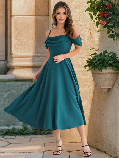 Women's Sexy Pleated Sling Slim Temperament Dress - Pretty women dresses